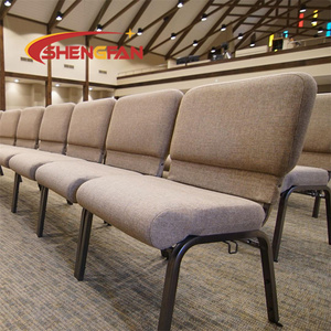 Chaises d'église en acier de qualité supérieure, cadre en métal, accoudoirs en tissu, couleur bordeaux, chaise d'église en cuir synthétique, chaise d'autel - Product Image 1