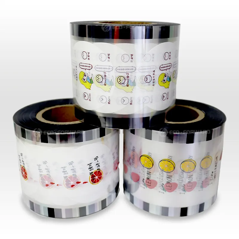 फैक्टरी प्रत्यक्ष बिक्री पीपी बुलबुला Boba चाय पेपर कप सील रोल फिल्म दूध प्लास्टिक कप सील फिल्म