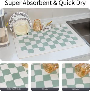 Tapis de séchage de <span class=keywords><strong>vaisselle</strong></span> de type moderne à absorption rapide, personnalisable, pour les vendeurs d'Ama Zon, tapis de table à café sec - Product Image 2