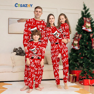 Pijamas a juego para la familia en Nochebuena, ropa de dormir estampada de manga larga para padres e hijos, ropa cómoda para el hogar en días festivos - Product Image 6