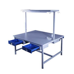 Banc de travail multifonctionnel simple double face avec deux tiroirs, structure en acier robuste, capacité de charge de 300 kg, taille personnalisable, état neuf - Product Image 5