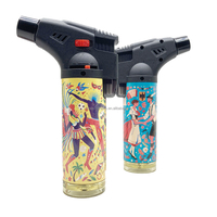 PQ-003 Meilleure vente Briquet torche électronique en plastique pour cigarettes à gaz, avec étiquette PVC élégante, pour cigarettes électroniques