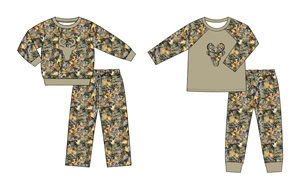 ชุดเสื้อผ้าเด็กผู้ชาย 2 ชิ้น แบรนด์ Custom Boutique Casual Hunting Branches ลายเป็ดมัลลาร์ด ผ้าฝ้ายผสมสแปนเด็กซ์ เสื้อแขนยาว กางเกงขายาว ชุดคู่สำหรับพี่น้อง - Product Image 5