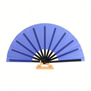 White Large Clack Custom Festival Hand Folding Fan With Logo 13INCH - Product Image 2
