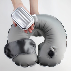 Easetrip 4pcs 200tc Polyester du lịch gối đặt 100% mặc hãng hàng không túi Inflatable xách tay giáng sinh 100% Polyester - Product Image 5