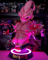 Statue Buste Dragon Majin Buu Anime GK en Résine Peinte à la Main Design Artistique Échelle 1/1 Base LED Effet Énergétique pour Décoration Intérieure