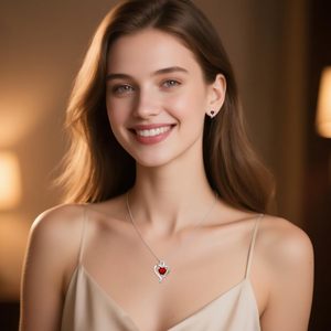 Collar con Colgante de Corazón Infinito y Doce Piedras del Zodíaco, Cadena Elegante, Éxito de Ventas Transfronterizo para Sitios Independientes - Product Image 3