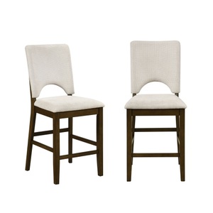 Chaise élégante en rotin brun, panneau en bois massif et contreplaqué, rembourrée, pour salle à manger, restaurant, maison ou hôtel. - Product Image 6