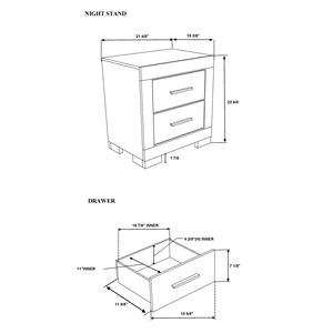 Modern Solid Wood <b>Black</b> and Grey Nightstand for Bedroom and Apartment - Product Image 6
