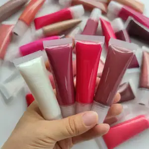 Private label fare il vostro proprio organico lipgloss all'ingrosso oem spremere lip gloss tubi per cosmetici
