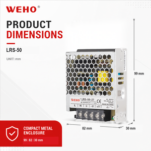 50W 12V 15V 24V 48V Einkanal-Schaltnetzteil AC-DC-Wandler 86-90% Kleine Größe 99x82x30mm für LED CNC LRS-50 - Product Image 3