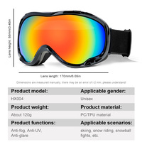 Lunettes de ski personnalisées par le fabricant, protection UV400, lunettes de sport pour le ski, lunettes de neige polarisées anti-buée, lunettes de snowboard