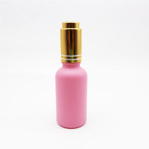 Vendita tappi a vite contagocce <span class=keywords><strong>dorato</strong></span> in vetro <span class=keywords><strong>rosa</strong></span> opaco stampa personalizzata per imballaggi cosmetici bottiglie di vetro per oli essenziali 30ml 50ml - Product Image 3