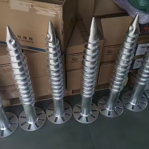 עמוד בורג פלדה מבני איכותי HMYD, עמוד אדמה ספירלי מגולוון בחום, עמוד בורג קרקע, עומס רוח 60M/S, 1.4KN/M2 - Product Image 4