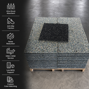 20mm Verbund-Schaumgummi Fitnessboden-Fliesen 1m X 1m Stoßfest Geräuschreduzierende Matte für Schule Turnhalle Großhandel - Product Image 1