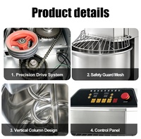 Nouvel arrivage Welldone : Pétrin spirale commercial 80L couleur sauge pour usage domestique et commerces alimentaires, idéal pour le blé et la farine, avec moteur et composants essentiels