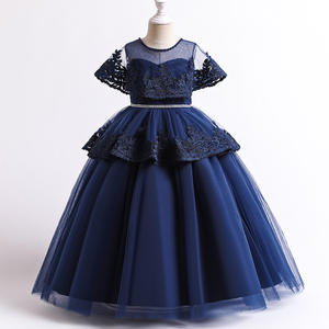 Elegante Kant Prinses Meisje Kerst Feestjurk Kids <span class=keywords><strong>Prom</strong></span> Baljurk Meisje Tule Bloem Prinses Feest Maxi Jurk - Product Image 3