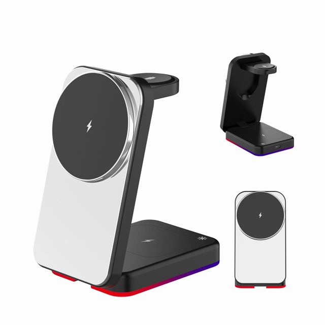Multifunctional Universal Fast Charging Station Dock Stand Wireless Charging Magnetic Charger with RGB Light 2026 New Launch
