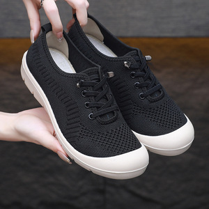 Baskets tendance Baskets <span class=keywords><strong>en</strong></span> maille tricotées souples et personnalisées décontractées pour femmes Chaussures de <span class=keywords><strong>tennis</strong></span> blanches - Product Image 3