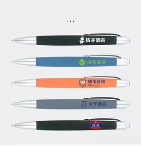 Custom Branded 1.0mm Orange Rubber Coated Ballpoint <b>Pen</b> for Hotel <b>Pen</b> Promotion <b>Gift</b> Giving Features Custom Logo Cheap Option - Product Image 5