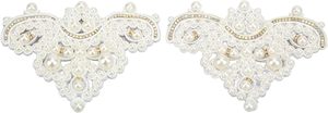 Lot de fleurs de chaussures en perles, strass thermocollants, patchs en perles, badges, appliques, accessoires d'embellissement élégants pour mariages, fêtes, sacs et chaussures - Product Image 1