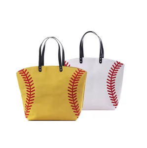 Toile Baseball Sac Fourre-Tout Personnalisé Bouton Sac À Bandoulière Grand Balles De Sport Fourre-Tout Casual Week-End Femmes Stade Sacs À Main - Product Image 2
