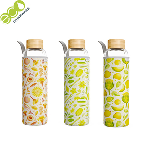 GA5062 500ml <span class=keywords><strong>e</strong></span> botellas de viaje de silicona venta al por mayor de vidrio de borosilicato botella de agua con la tapa de Bambú - Product Image 3