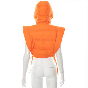 Winter Trending Products 2026 Solid Color Keep Warm Sleeveless Women Casual Fashion Front Zipper Hooded Short Cotton Coats - Product Image 3