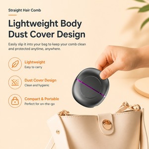 ทอร์ลิน 110-130 ° กล่องของขวัญขนาดกะทัดรัด 8.8 ซม. พร้อมส่ง แปรงหวีผมตรงไร้สาย ชาร์จไฟได้ แบตเตอรี่ 1500mAh - Product Image 5