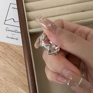 S925 Sterling Silver Irregular <b>Open</b> <b>Ring</b> Minimalist Design Women's Jewelry Everyday Wear - Product Image 3