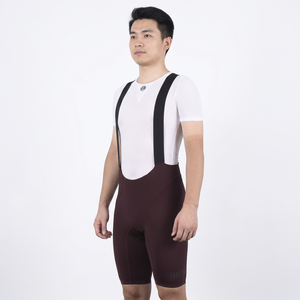 Cuissard de cyclisme marron foncé pour homme avec empiècements en mesh blanc, ajusté, anti-humidité, en Spandex et Polyester, longueur courte, pour adulte - Product Image 2