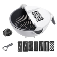 Fabrieksuitverkoop Draagbare Fruit Snijder Schiller Kruiser Multifunctionele Saladeschaal Met Rasp (5 messen)