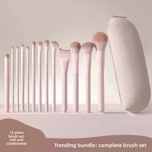 13pcs Vegan Makeup Brush Set Synthetic Hair Plastic Handle Fan <b>Eye</b> Face Private Label Professional Cosmetic Brush Kit - Product Image 5