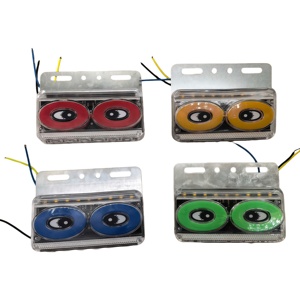 Pièces d'éclairage pour camions, feux latéraux LED en forme d'œil pour camions, rouge, blanc, bleu, vert, jaune, universels pour camions et remorques - Product Image 2