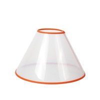 Collar Isabelino Transparente de PVC para Mascotas al por Mayor, Bajo MOQ, Borde Suave Naranja, Cono de Recuperación Antilamido para Gatos y Perros Postquirúrgicos, OEM