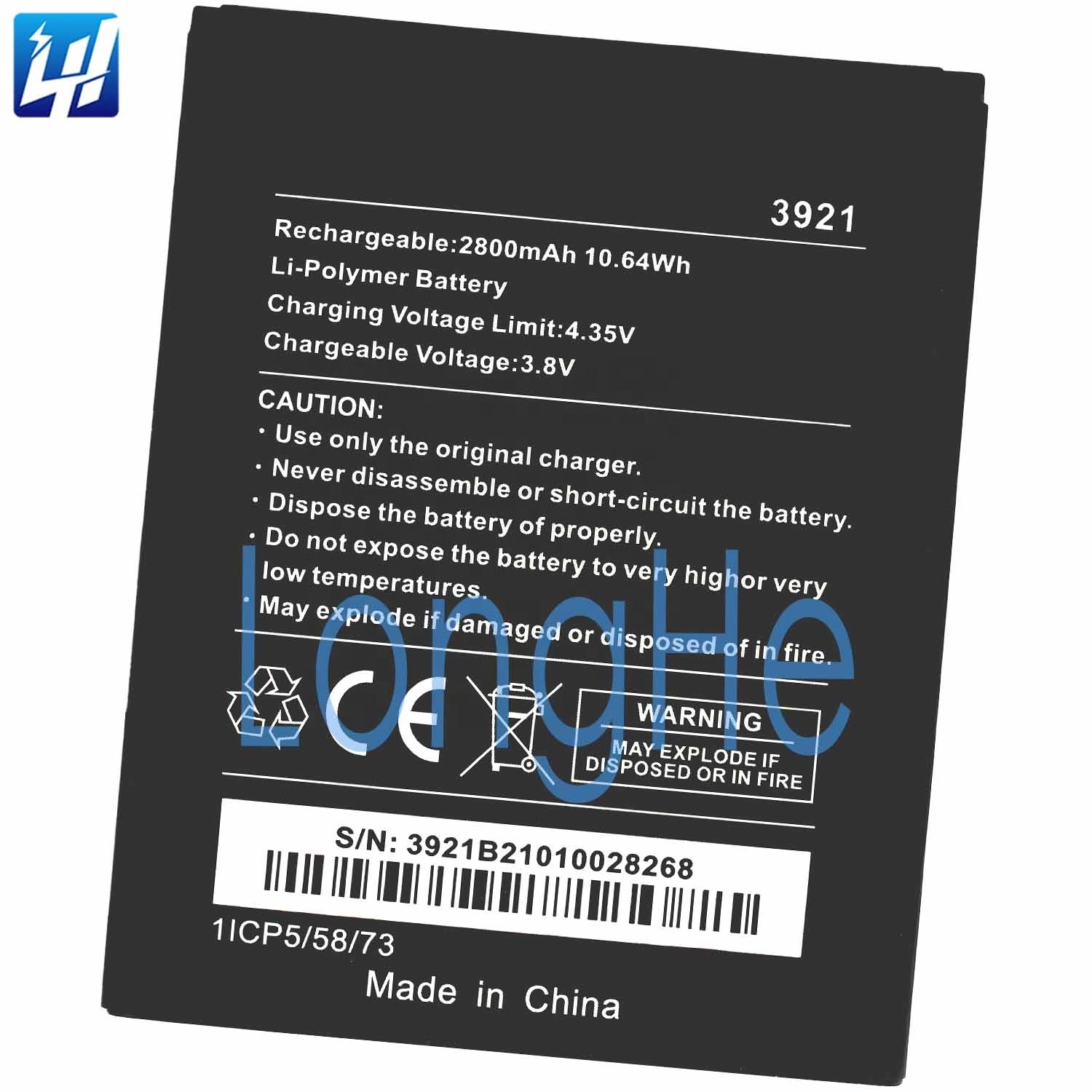 2 Batterie Wiko 3921 Da 2500mAh Per Robby 2 E Lenny 5 - Accumulatore Al Litio Con Clip Interno, Nero