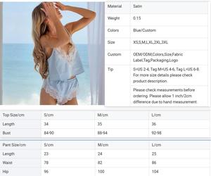 QINSI Custom Light Blue Satin Pajamas Set Women Lace Trim <strong>Pyjama</strong> <strong>Cropped</strong> Cami Shorts Sustainable Silk Feel Loungewear - Product Image 6