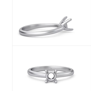 Servicio de Diseño <span class=keywords><strong>CAD</strong></span> para Anillos de Compromiso de Plata de Ley 925 con Baño de Rodio, Engaste de Bisel, Fabricante de Joyería OEM - Product Image 1