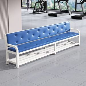 Modern Office <b>Sofa</b> Three-seat Set with Iron Frame Reception <b>Bench</b> & Coffee Table Combination for Living Room - Product Image 6