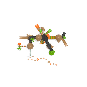 Équipement de jeu extérieur pour enfants, structure de jeu en paille pour jardin commercial avec toboggans tubulaires pour parc et maternelle - Product Image 3