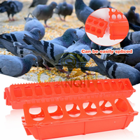 Mangeoire automatique pour oiseaux Qianqin à 28 trous en plastique durable, 50 cm de long, pour pigeons, poussins, cailles, 0,32 USD/pièce