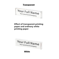 Plaque de nom pliable en acrylique, support double face en acrylique transparent, personnalisable DIY