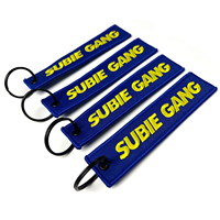 Porte-clés en tissu brodé avec logo personnalisé en gros pour texte personnalisé double face et étiquettes de porte-clés en patch tissé
