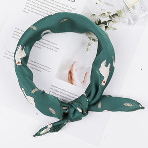 Foulard <span class=keywords><strong>carré</strong></span> pour femmes, bandeau de <span class=keywords><strong>cheveux</strong></span> pour fête d'affaires, foulard rétro en satin de soie pour le cou. - Product Image 4