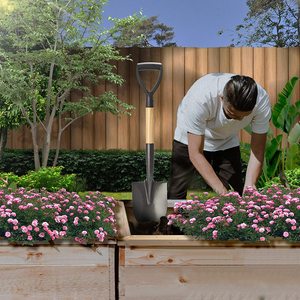 <span class=keywords><strong>Pelle</strong></span> ronde <span class=keywords><strong>pour</strong></span> l'extérieur, accessoire de jardinage et de plage, 28 pouces, avec <span class=keywords><strong>poignée</strong></span> en D - Product Image 3