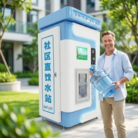 Máquina Expendedora de Agua para Exteriores, Gabinete Resistente a la Intemperie, Membrana RO de 800 GPD, para Parques, Centros Comerciales y Áreas de Alto Tráfico