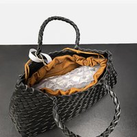 Sacs à main de luxe pour femmes, nouveaux sacs en cuir de vachette souple tissé avec deux sangles, grande capacité, style décontracté