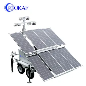 OKAF lampu pengendali jarak jauh, lampu menara lampu konstruksi LED untuk bisnis sewa tenaga surya