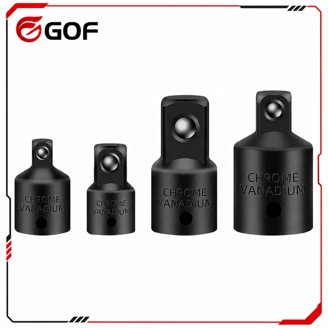 1/4 3/8 1/2 Cr-V Chromium Vanadium Steel Adapter Sleeve Conversion 4-Piece Reducing Square Socket Adapter Black Oxide Finish