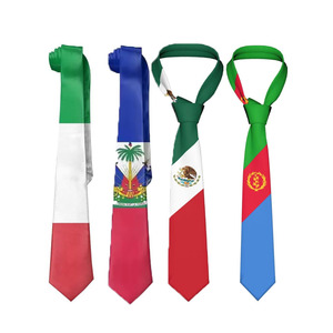Nouveauté à la mode accessoire cadeau drôle coloré large couleur vive Polyester hommes pays <span class=keywords><strong>drapeau</strong></span> <span class=keywords><strong>cravate</strong></span> pour les affaires - Product Image 1